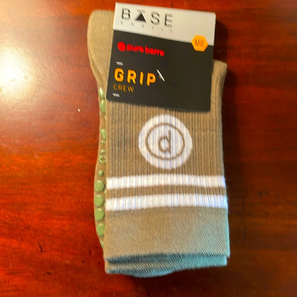 NWT Pure Barre crew grip socks